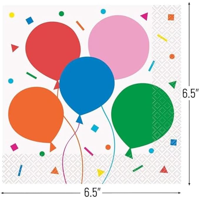 74752 CLASSIC LUNCHEON NAPKINS | COLORFUL BALLOONS THEME - Image 3